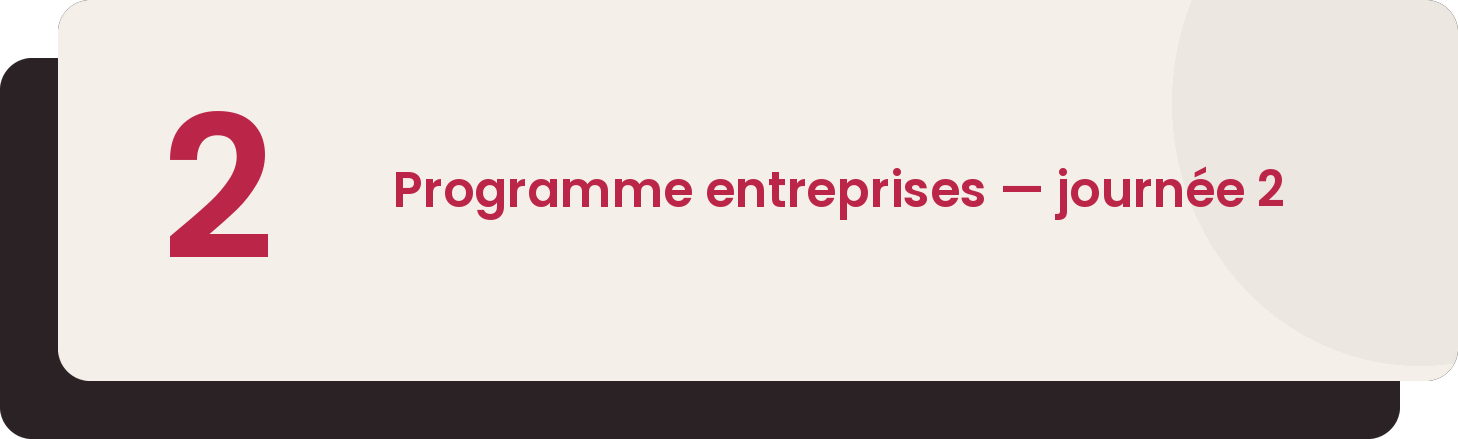 Leadership au féminin, programme de la deuxième journée