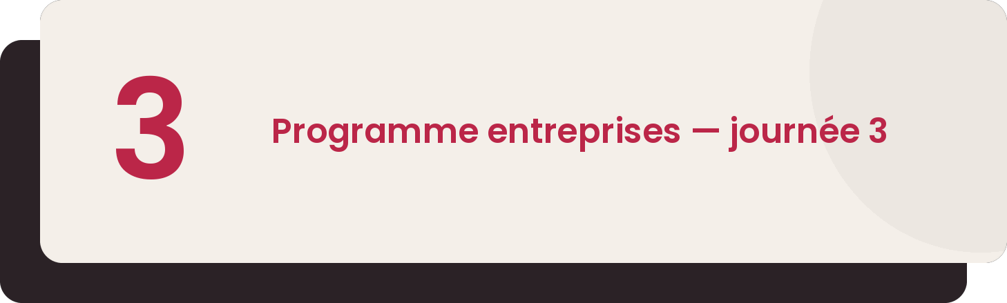 Leadership au féminin, Programme de la troisième journée